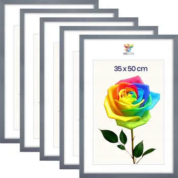 Obraz Sada 5 ks šedých dřevěných rámů na fotografie 35 x 50 cm