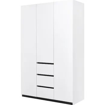 Šatní skříň Skříň 3dv 3šu bez zrcadel bílý supermat, antracit Duo