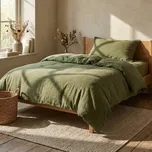 Povlečení Prem MUŠELÍN PREMIUM OLIVOVÁ, jednobarevné, zelená, mušelín, 140x200cm + 70x90cm