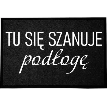 Rohožka VSTUPNÍ ROHOŽKA 40X60CM ČERNÁ DO DOMU VTIPNÁ S NÁPISEM "TADY SE RESPEKTUJE"