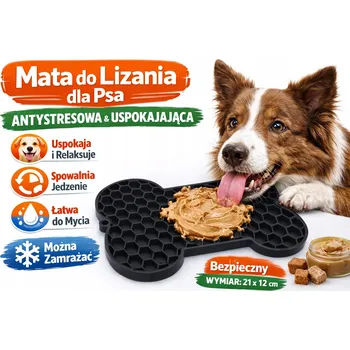 Miska pro psa Lízací podložka pro psy proti stresu, zpomalující krmení, 18 cm, černá