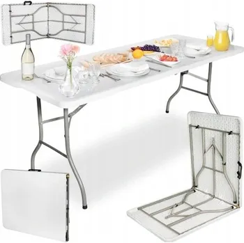 Jídelní stůl Obdélníkový rozkládací stůl šedý plastový 180x74 cm