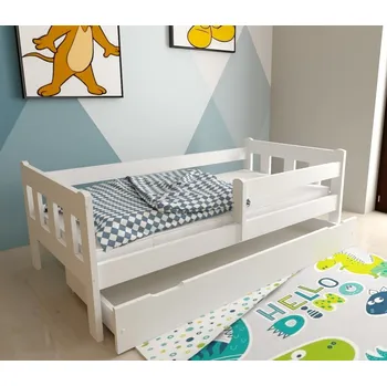 Dětská postel Dětská postel MÁJA z masivu borovice - 200x90 cm - bílá