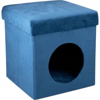 Pelíšek pro psa Pelíšek pro kočky a psa sametový 34 x 36 cm modrý