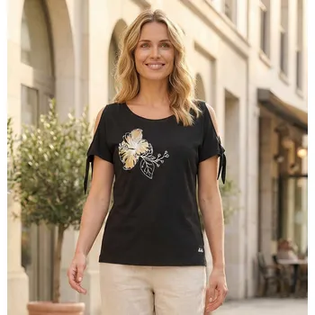 Dámské tričko Dámské triko ALTISPORT ALW107AL2 ČERNOZLATÁ XS