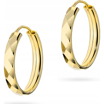 Náušnice Pozlacené STŘÍBRNÉ NÁUŠNICE ryzost 925 Kruhy Diamantované 20mm Kreole