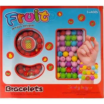 Dětské navlékací korálky KORÁLKY K NAVLÉKÁNÍ NÁRAMKY BIŽUTERIE OVOCE