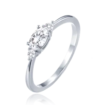 Prsten MINET Luxusní stříbrný prsten s bílými zirkony vel. 54