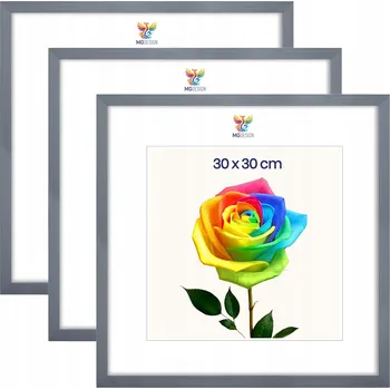 Obraz Sada 3 ks šedých dřevěných rámů na fotografie 30 x 30 cm