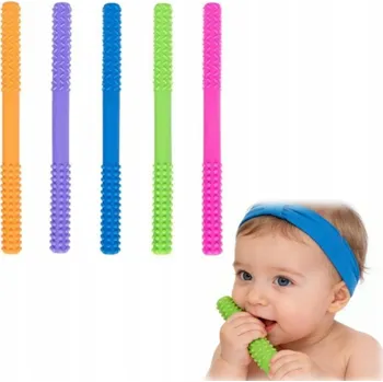 SILIKONOVÉ TYČINKY NA KOUSÁNÍ PRO MIMINKA 5 KS
