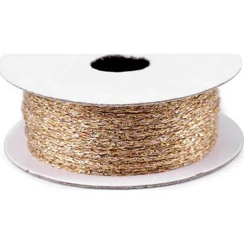 Lurexová šňůrka / provázek Ø1 mm, střední, 2 zlatá