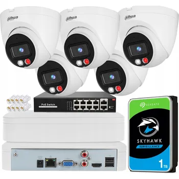 IP kamera Monitorovací sada Dahua 5 kamer 4Mpx Den/Noc Barva Detekce AI NVR 8CH