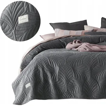 Prostěradlo Šedý velurový přehoz na postel Feel 220 x 240 cm