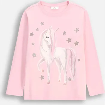 Dívčí tričko Dívčí tričko Pudrová Růžová s Jednorožcem 092 Coccodrillo WC5