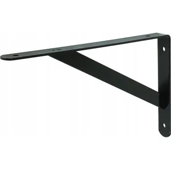 police Černá konzole 345 x 225, nástěnná podpěra, držák police, podpěrka, loft