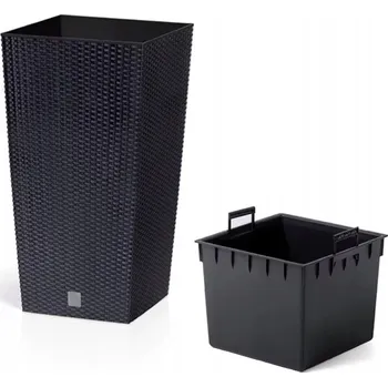 Květináč Květináč antracitový Rato Square Prosperplast DRTS325 s vložkou