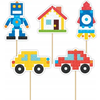 Party dekorace BLOKOVÁ zápich do dortu dekorace NAROZENINY, PP