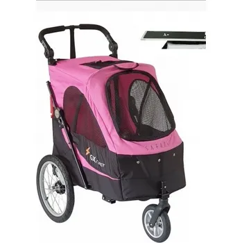Kočárek pro psa Petstro malý vozík do 35 kg, kočárek, barva růžová/černá včetně upravovacího stolku a podložky do kočáru zdarma