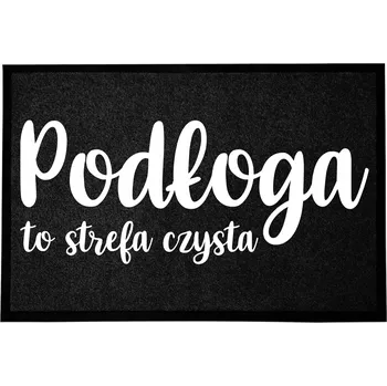 Rohožka VCHODOVÁ ROHOŽKA 40X60 ČERNÁ S VTIPNÝM NÁPISEM - ČISTÁ ZÓNA