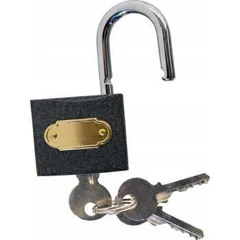 Visací zámek LITINOVÝ ZÁMEK 38 MM SE 3 KLÍČI - ROBUSTNÍ ZÁMEK NA DVEŘE, VRATA, SKŘÍŇKY