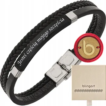 Náramek Náramek s gravírováním pro SYNA od Mámy Táty, kožený černá