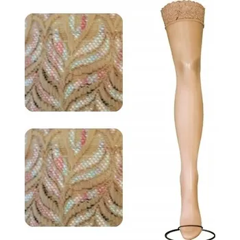 Podprsenka SAMODRŽÍCÍ PUNČOCHY SE VZOREM CALZAMIA KRAJKOVÁ LEMOVKA 7 CM