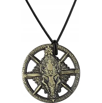 Náhrdelník NÁHRDELNÍK S PŘÍVĚSEK MINCE NA ŘEMÍNKU - DRAČÍ KOMPAS LARP RPG
