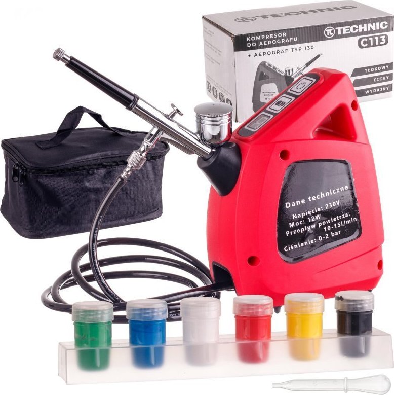 Airbrush sada kompresor C113 + stříkací pistol s 0,3mm tryskou