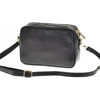 Kabelka Vera Pelle kabelka, kabelka přes rameno z pravé semišové kůže, černá