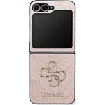 Guess - Kožený 4G s kovovým logem (GUHCZF74GMGPI) - Samsung Galaxy Z Flip7 - růžový