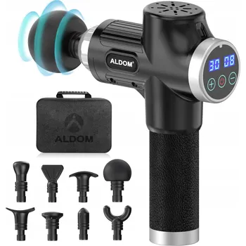 Masážní přístroj ALDOM Masážní pistole 30 rychlostí 8 nástavců 4800 ot./min