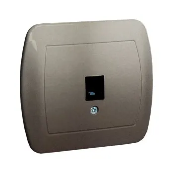 Elektrická zásuvka Telefonní zásuvka nástěnná Kontakt-simon stříbrná