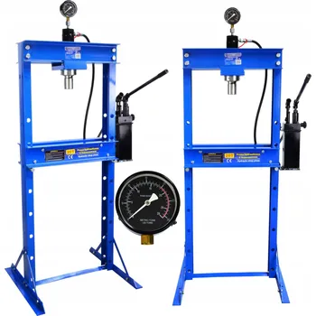 Dílenský lis HYDRAULICKÝ LIS 20T S MANOMETREM A DVOURYCHLOSTNÍ PUMPOU GEKO