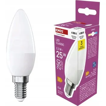 Žárovka LED žárovka E14 svíčka 2,2W do noční lampičky neutrální bílá ZQ3E03 EMOS