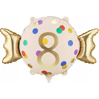 Balónek Fóliový balónek Cukrovinka "8", 61x37 cm, mix barev