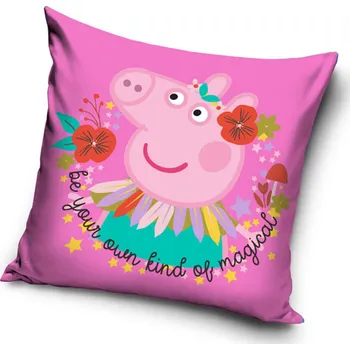 Povlak na polštářek Dětský polštářek Prasátko Pepina Květinová Víla