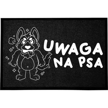 Rohožka VSTUPNÍ ROHOŽKA 40X60 CM ČERNÁ DO DOMU S HUMOREM ZÁBAVNÁ POZOR PES