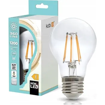 Žárovka LED žárovka baňka E27 10W neutrální bílá 4000K 1200lm průhledná COG Filament