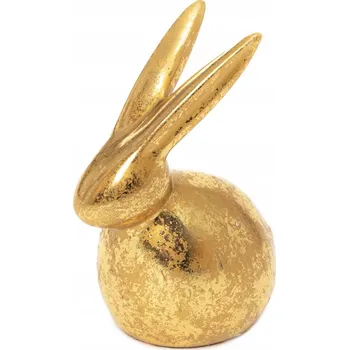 Figurka DESO zlatý zajíc velký 18 cm HOMLA