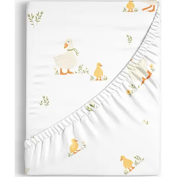 Prostěradlo Velikonoční bavlněné napínací prostěradlo - Kachny 140 x 200 cm