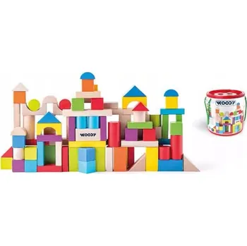 Dřevěná hračka Woodyland WD90905 Dřevěné Stavebnice 100 kusů