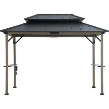 Zahradní stan Altán Zupo z cedrového dřeva – 360 cm x 240 cm, hnědý | A104003750