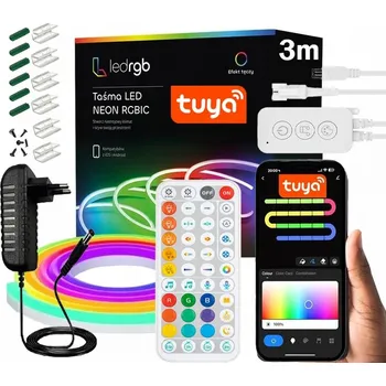 LED páska SADA LED PÁSEK 3M NEON 5050 RGBIC WIFI TUYA APLIKACE DÁLKOVÝ OVLADAČ NAPÁJECÍ ZDROJ 12V