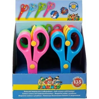 Kancelářské nůžky BEZPEČNOSTNÍ NŮŽKY S ZARÁŽKOU 13,5 CM (12 KS)