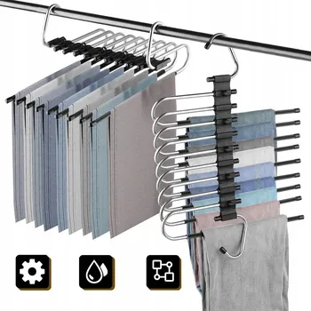 Věšák TELESKOPICKÝ VÝSUVNÝ ROBUSTNÍ VĚŠÁK NA KALHOTY ŠÁLY 2 KS 9v1