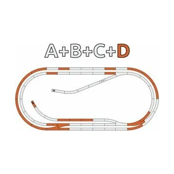 Hračka Roco 61103 Geoline - Sada kolejí D (paralelní trať) s podložím