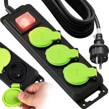 Napájecí kabel PRODLUŽOVACÍ KABEL ZAHRADNÍ STAVEBNÍ ZÁSUVKOVÁ LIŠTA S UZEMNĚNÍM 3 ZÁSUVKY 3M