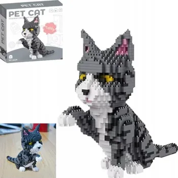 ostatní stavebnice Stavebnice Pet Cat ŠEDÁ 3D Kreativní sada Zvíře 3D Kočička