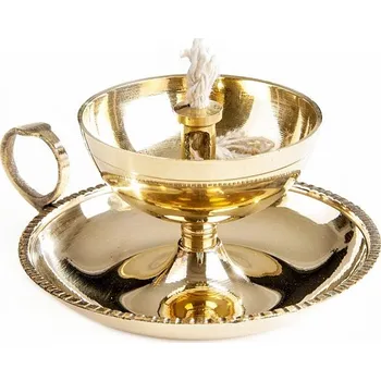 Svícen Olejová ghí lampa z mosazi průměr cca 10,5 cm