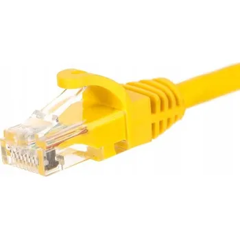 Síťový kabel Patchcord RJ45, Netrack, lisovaná ochrana, kategorie 6 UTP, 3 m, žlutý